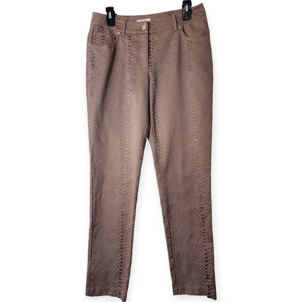 Eric Women's Casual Python Snake Skin Pattern 5 Pocket Pants size 10